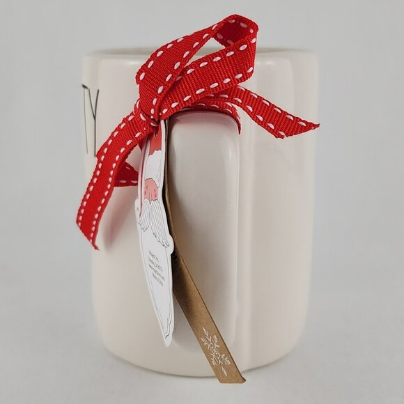 Rae Dunn Artisan Collection Mug White Large Black Letters Festive Christmas - Picture 4 of 11